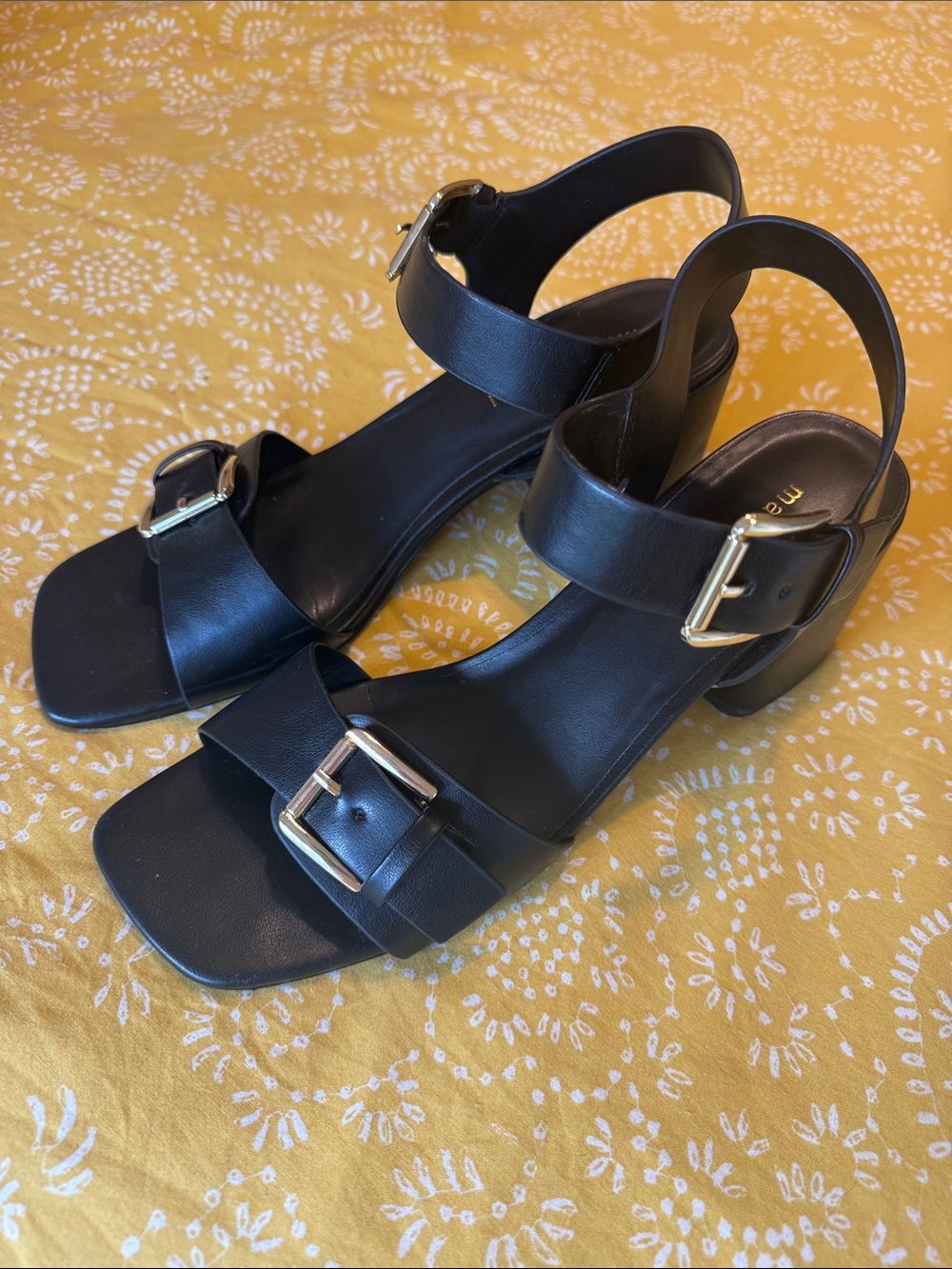 Madden Girl Black Buckle Block Heel Sandals